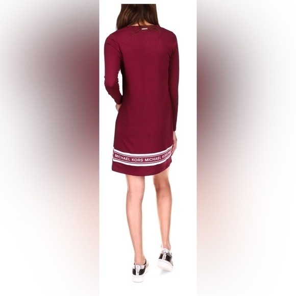*NWT*MICHAEL KORS Long Sleeve Crew Neck Above the Knee T-Shirt Dress -S - Picture 2 of 5